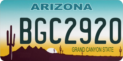 AZ license plate BGC2920