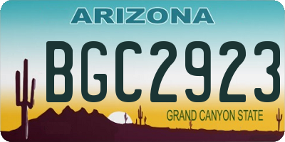 AZ license plate BGC2923