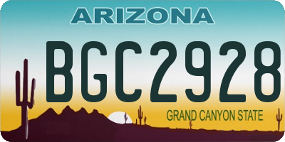AZ license plate BGC2928