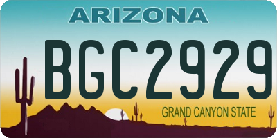 AZ license plate BGC2929