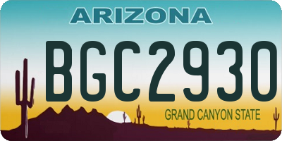 AZ license plate BGC2930