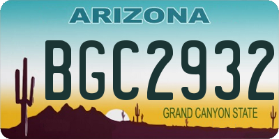 AZ license plate BGC2932