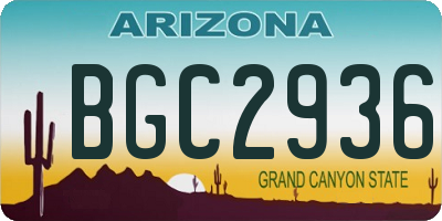 AZ license plate BGC2936