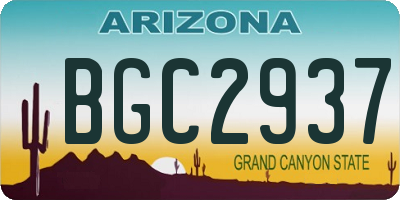 AZ license plate BGC2937