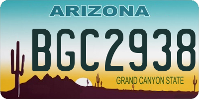 AZ license plate BGC2938