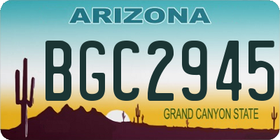 AZ license plate BGC2945