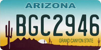 AZ license plate BGC2946