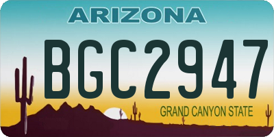 AZ license plate BGC2947