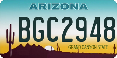 AZ license plate BGC2948
