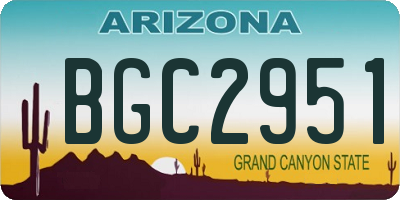 AZ license plate BGC2951