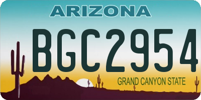AZ license plate BGC2954