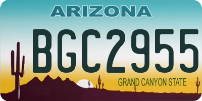 AZ license plate BGC2955