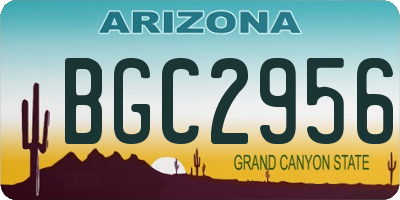 AZ license plate BGC2956