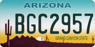 AZ license plate BGC2957