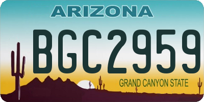 AZ license plate BGC2959