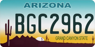 AZ license plate BGC2962
