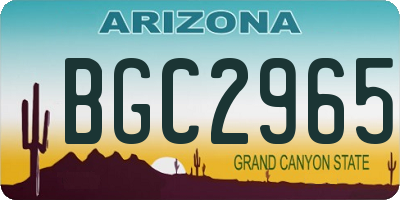 AZ license plate BGC2965