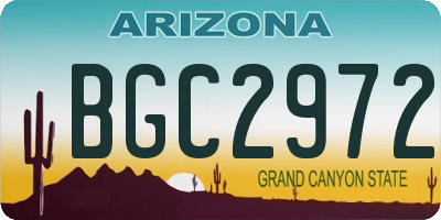 AZ license plate BGC2972