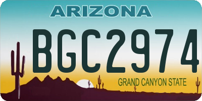 AZ license plate BGC2974