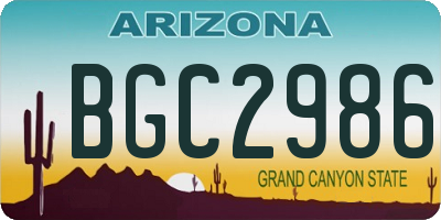 AZ license plate BGC2986