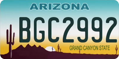 AZ license plate BGC2992