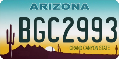 AZ license plate BGC2993