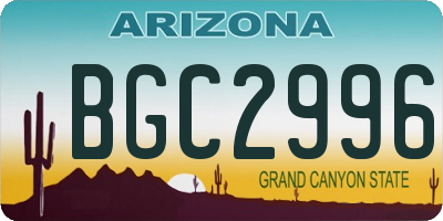 AZ license plate BGC2996