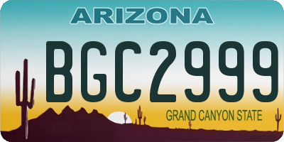 AZ license plate BGC2999