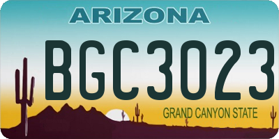 AZ license plate BGC3023
