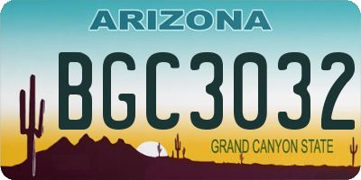 AZ license plate BGC3032