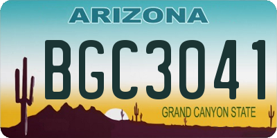 AZ license plate BGC3041