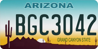 AZ license plate BGC3042
