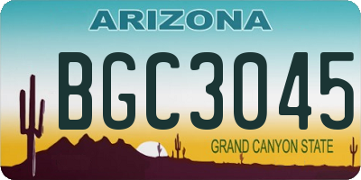 AZ license plate BGC3045