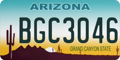 AZ license plate BGC3046