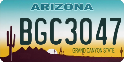 AZ license plate BGC3047