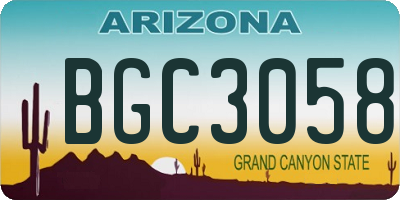 AZ license plate BGC3058