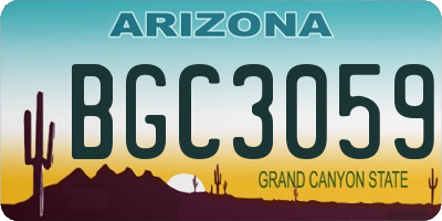 AZ license plate BGC3059