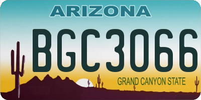 AZ license plate BGC3066