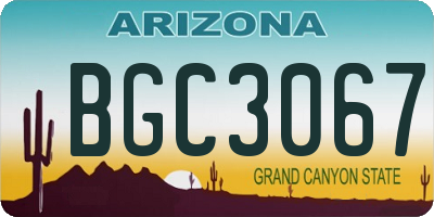 AZ license plate BGC3067