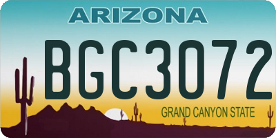 AZ license plate BGC3072