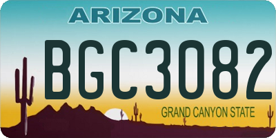 AZ license plate BGC3082