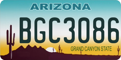 AZ license plate BGC3086