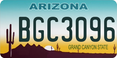 AZ license plate BGC3096