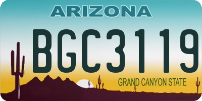 AZ license plate BGC3119