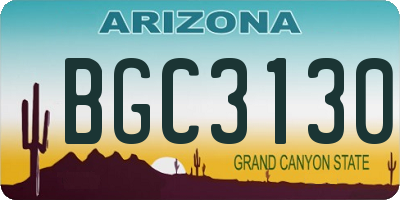 AZ license plate BGC3130