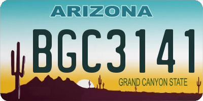 AZ license plate BGC3141