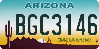 AZ license plate BGC3146