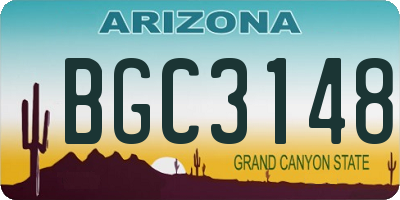 AZ license plate BGC3148
