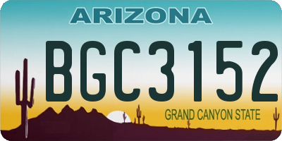 AZ license plate BGC3152