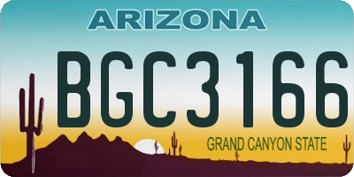AZ license plate BGC3166